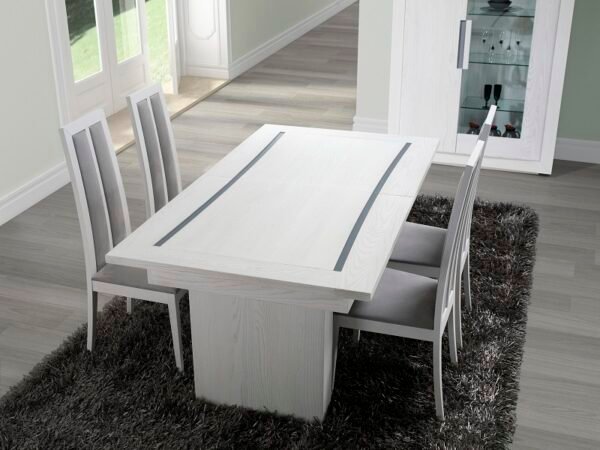 Mesa-de-sala-Elegance-tampo-lacado-pé-duplo
